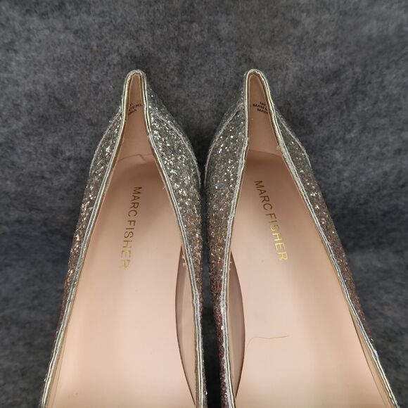Marc Fisher Shoes Women 7.5 Platform Pump Peep Toe Glitter Fashion Harpyly Ombre - Picture 4 of 14